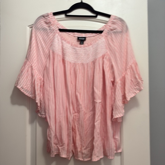 Women's Peach Striped Top - Picture 2 of 9